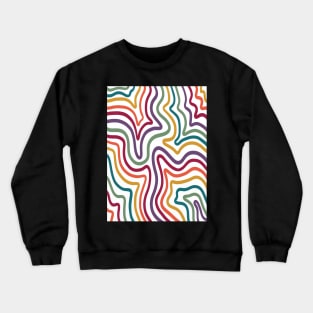 Retro Rainbow Liquid Swirls Crewneck Sweatshirt